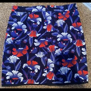 J CRew multi flower skirt with pockets